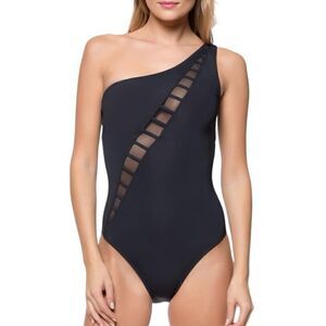 Bleu Rod Beattie Swimsuit Meshing Around Asymmetrical Mio Woman’s Size 10